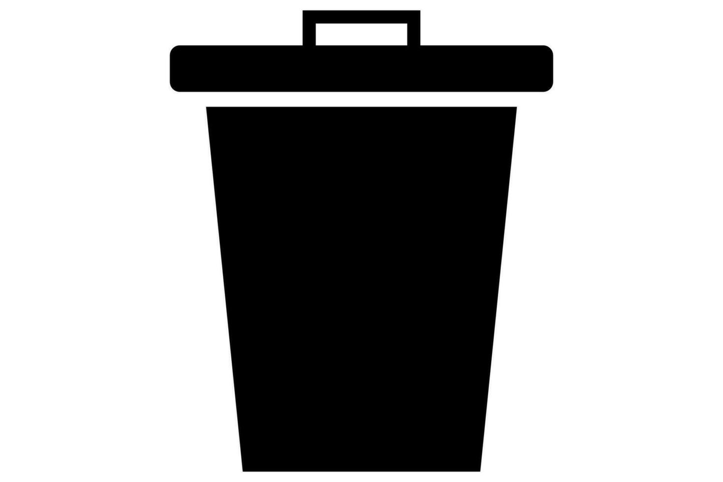 Trash bin. Recycle bin in black. Trash can. Rubbish container. vector