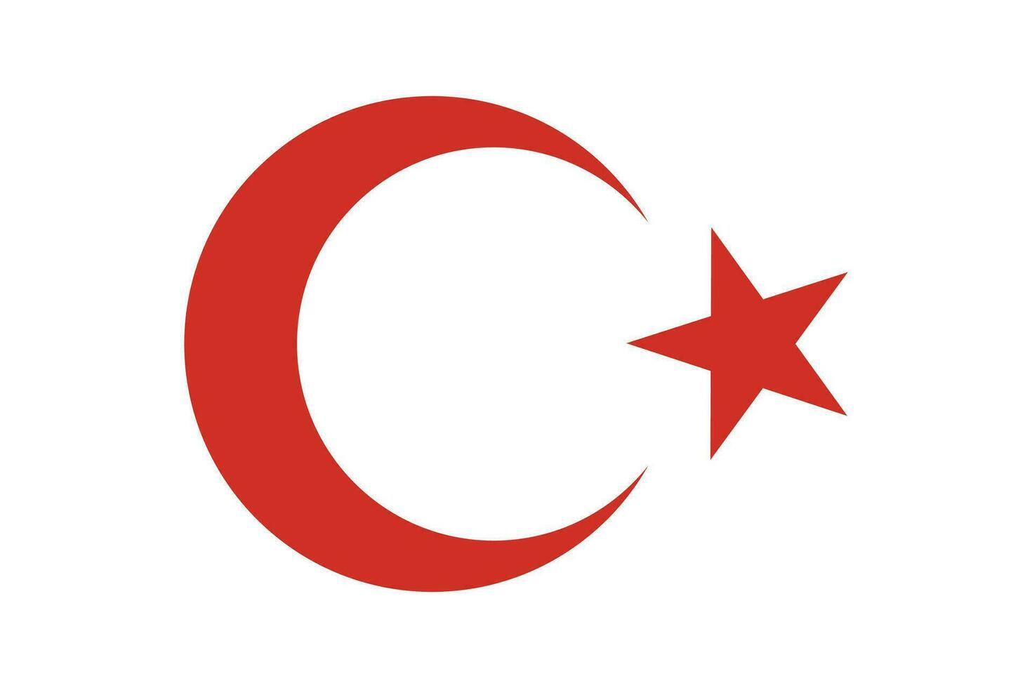 Turkey symbol. Turkey flag with star. Support Turkiye. Pray for Turkiye. National emblem of Turkey vector