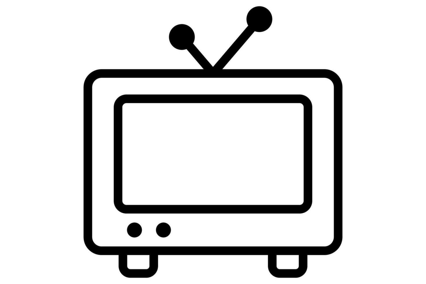 TV icon. Retro television symbol in black. vector