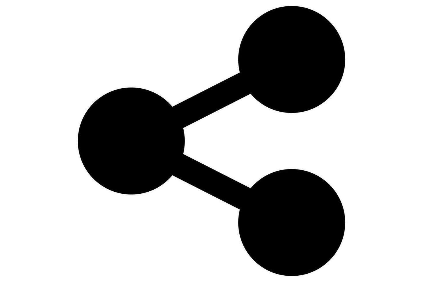 Share symbol. Sharing icon in black. Link sign. vector