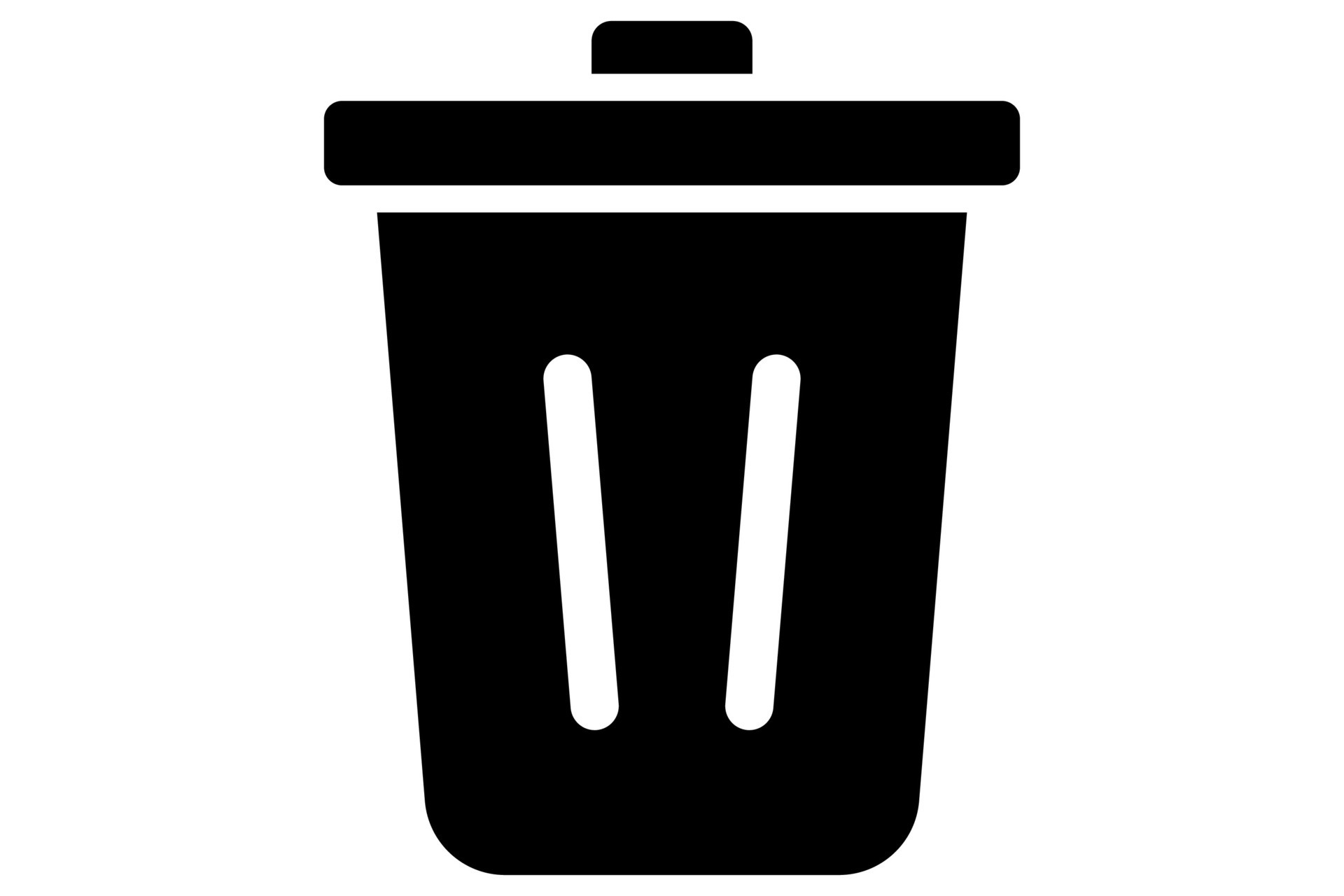 Trash bin. Recycle bin in black. Trash can. Rubbish container. 34382328