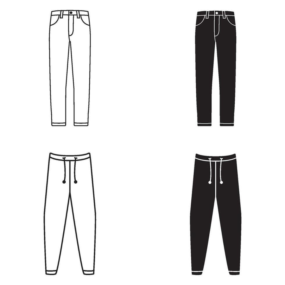 pantalones colección icono vector