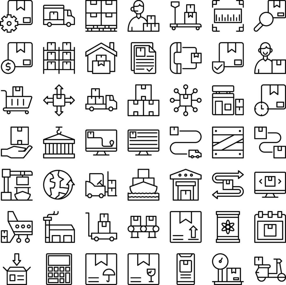 Vector of Logistic Icon Set. Perfect for user interface, new application.