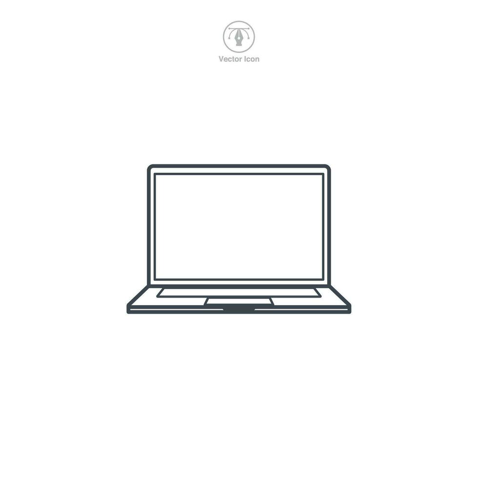 Laptop icon symbol vector illustration isolated on white background