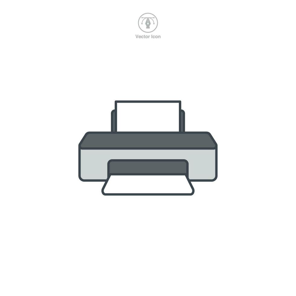 Printer icon symbol vector illustration isolated on white background