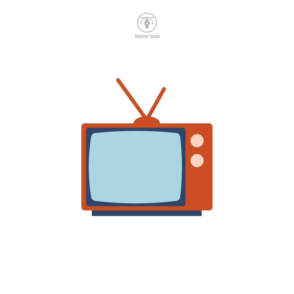 televisión icono símbolo vector ilustración aislado en blanco antecedentes