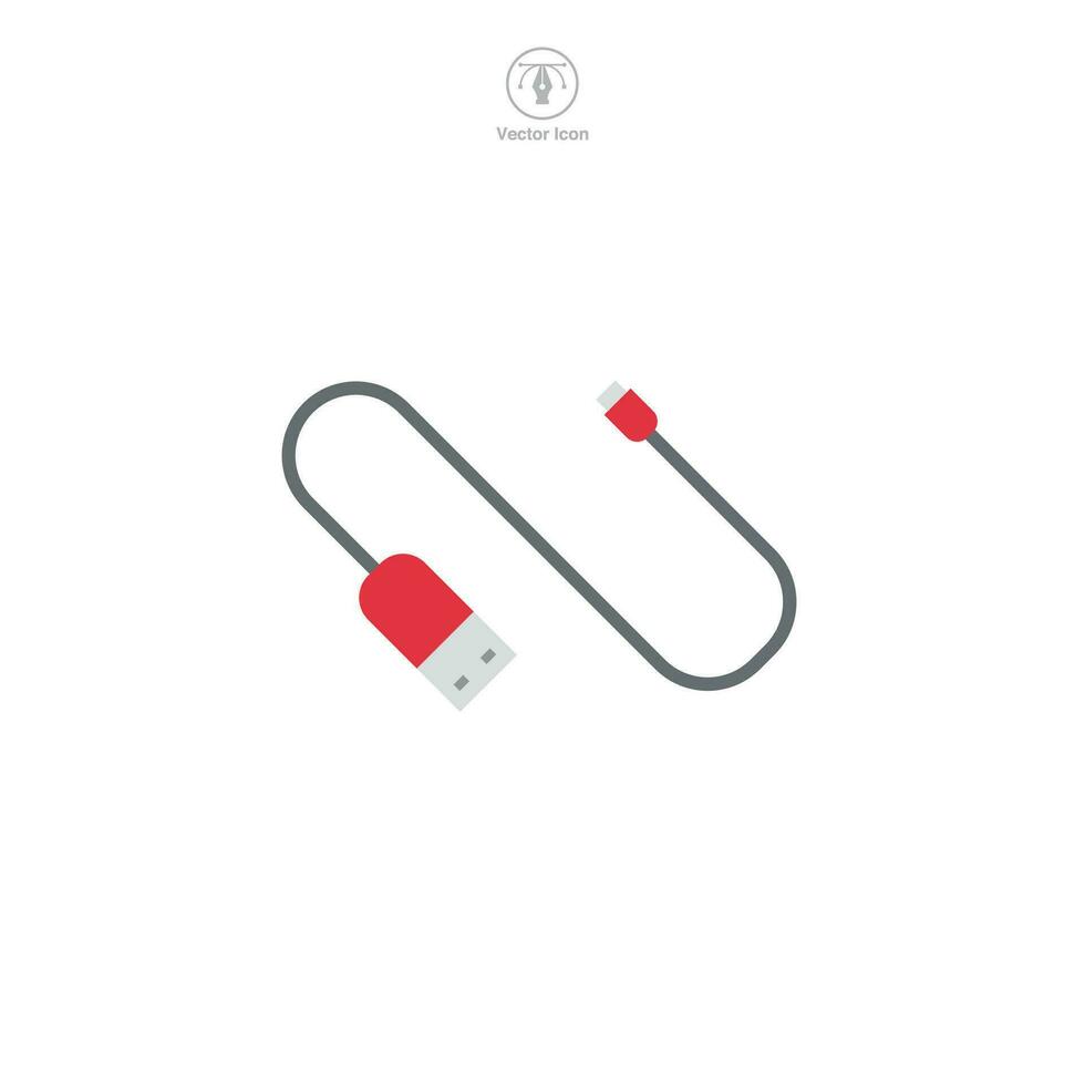 cargando cable icono símbolo vector ilustración aislado en blanco antecedentes
