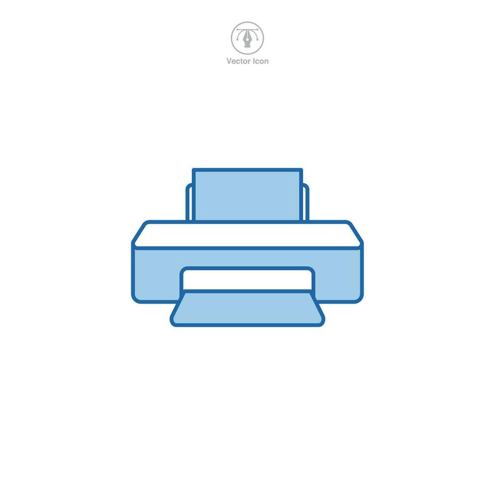 Printer icon symbol vector illustration isolated on white background