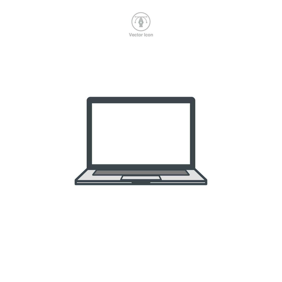Laptop icon symbol vector illustration isolated on white background