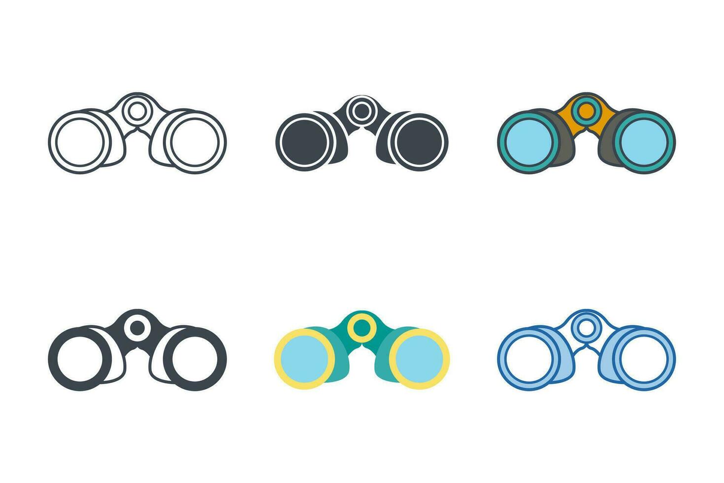 Binocular icon collection with different styles. Binocular icon symbol vector illustration isolated on white background