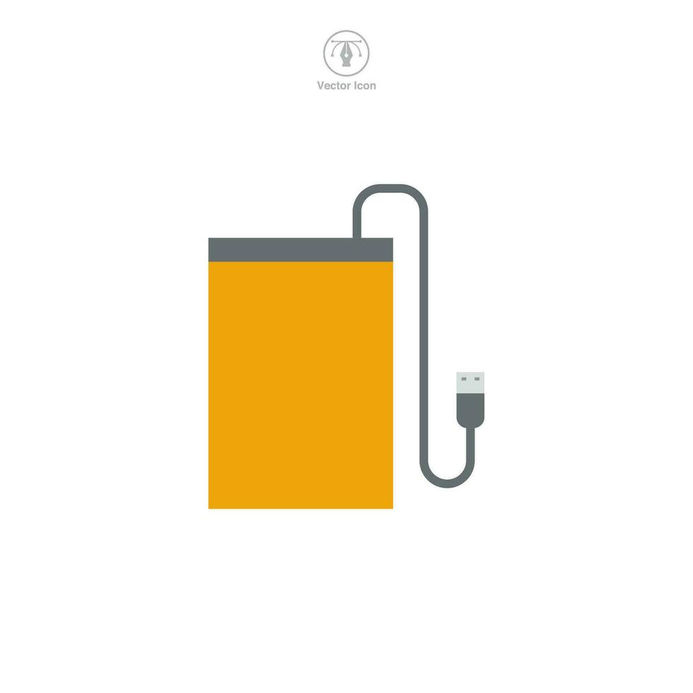 External Hard Drive icon symbol vector illustration isolated on white background