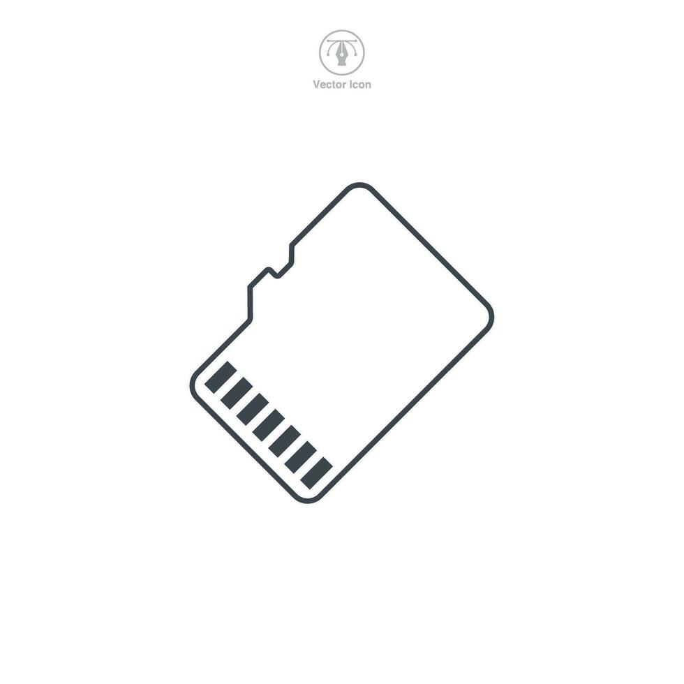 memoria tarjeta icono símbolo vector ilustración aislado en blanco antecedentes