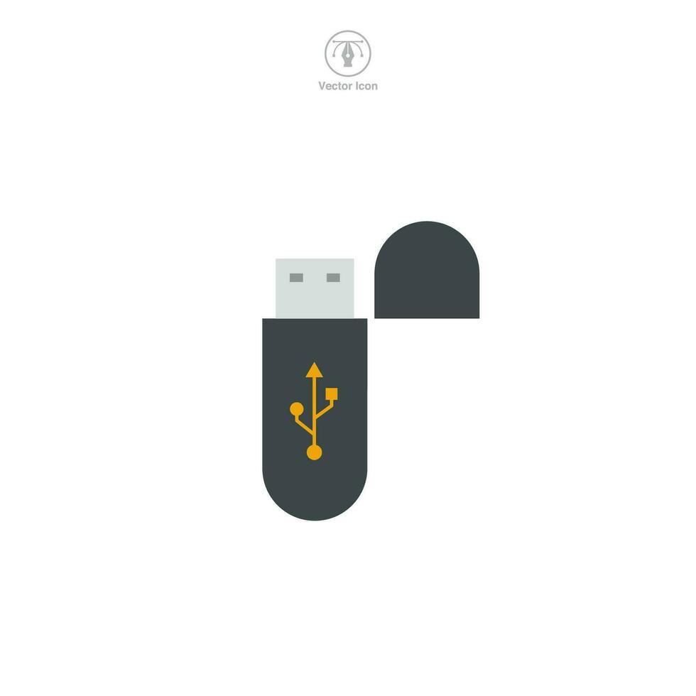USB Stick icon symbol vector illustration isolated on white background