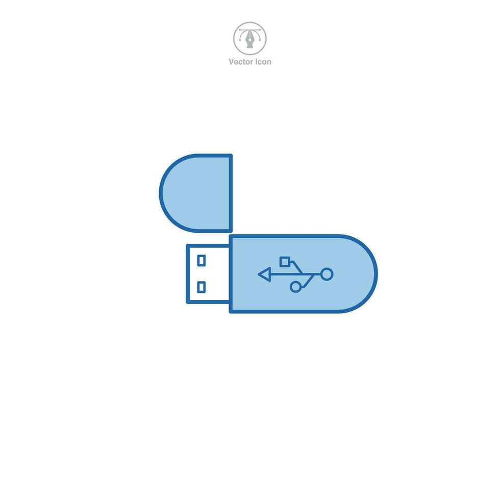 USB Stick icon symbol vector illustration isolated on white background