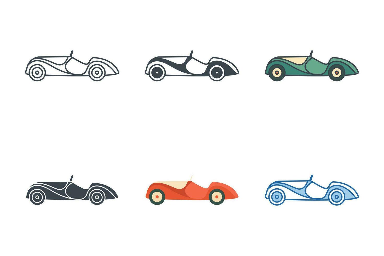 Classic car icon collection with different styles. Classic vehicle icon symbol vector illustration isolated on white background