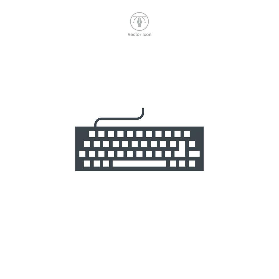 teclado icono símbolo vector ilustración aislado en blanco antecedentes