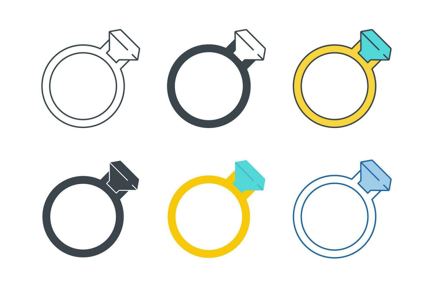 Jewelry Ring icon collection with different styles. Jewelry Ring icon symbol vector illustration isolated on white background