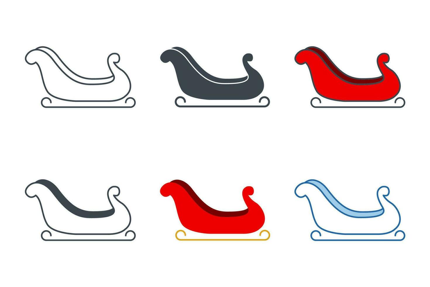 Sleigh icon collection with different styles. Christmas Sleigh icon symbol vector illustration isolated on white background