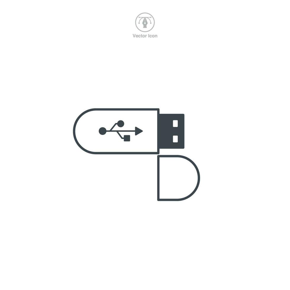 USB Stick icon symbol vector illustration isolated on white background