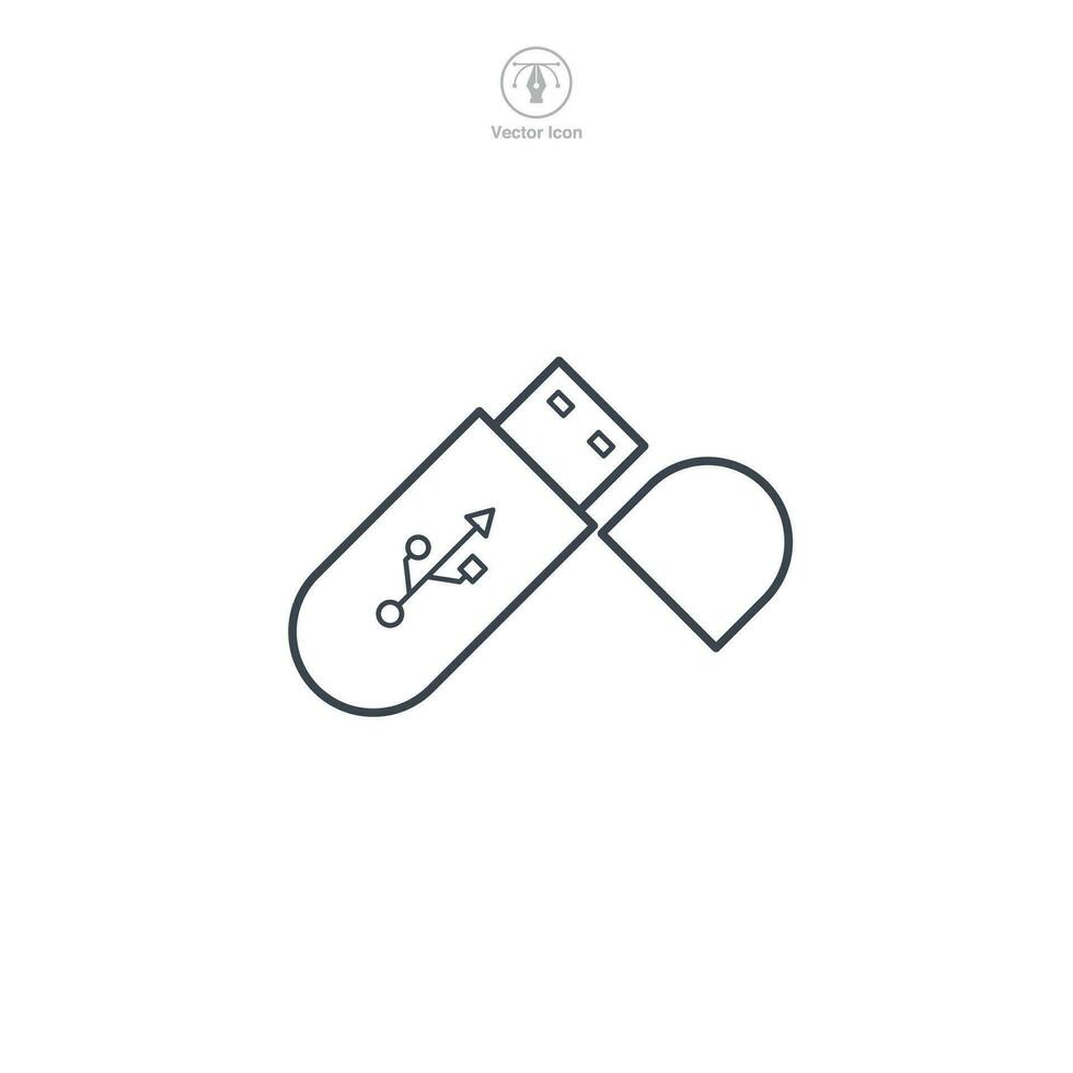 USB Stick icon symbol vector illustration isolated on white background