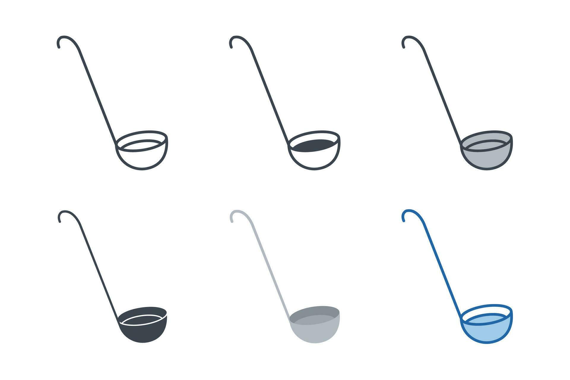 Ladle icon collection with different styles. Soup Ladle icon symbol