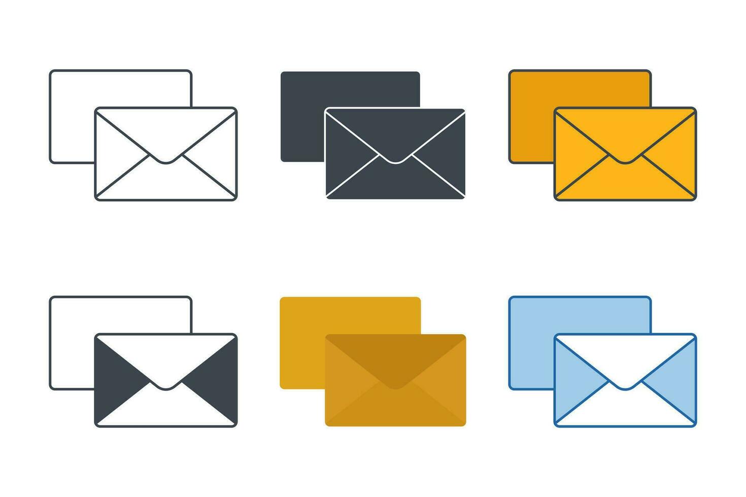 envelope icon collection with different styles. mail envelope icon symbol vector illustration isolated on white background