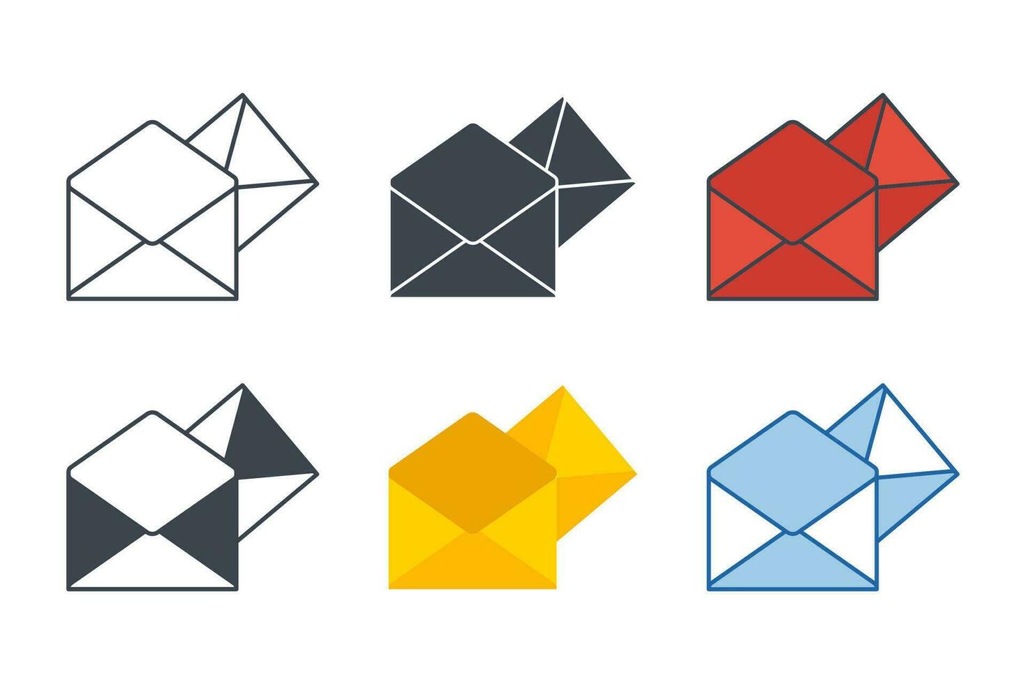 Envelope icon collection with different styles. mail envelope icon symbol vector illustration isolated on white background
