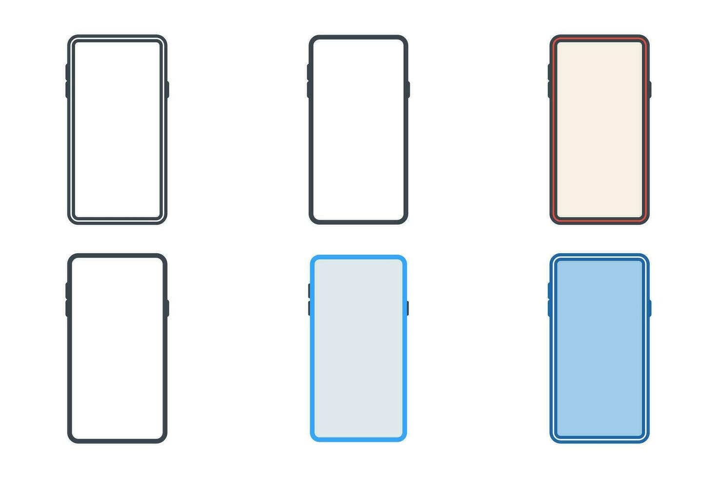 móvil teléfono icono colección con diferente estilos. teléfono inteligente icono símbolo vector ilustración aislado en blanco antecedentes