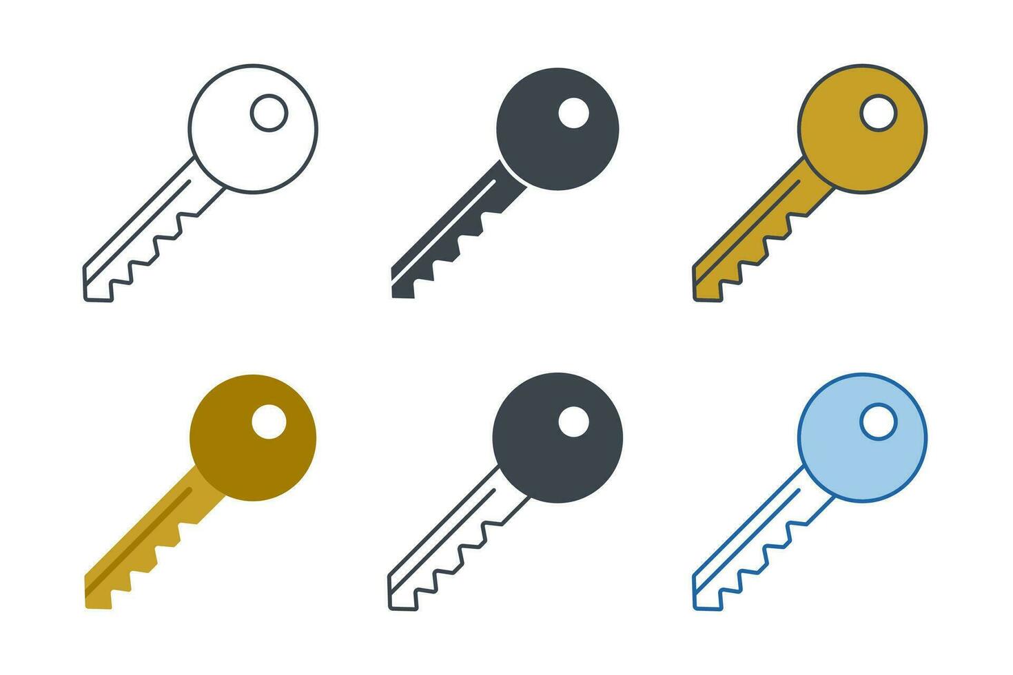 Key icon collection with different styles. Key icon symbol vector illustration isolated on white background