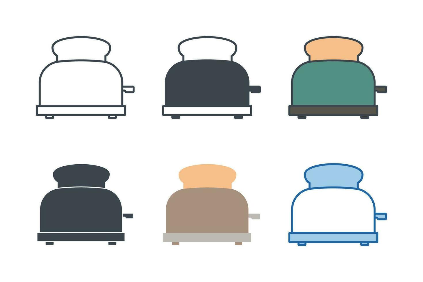 tostadora icono colección con diferente estilos. un pan tostadora icono símbolo vector ilustración aislado en blanco antecedentes