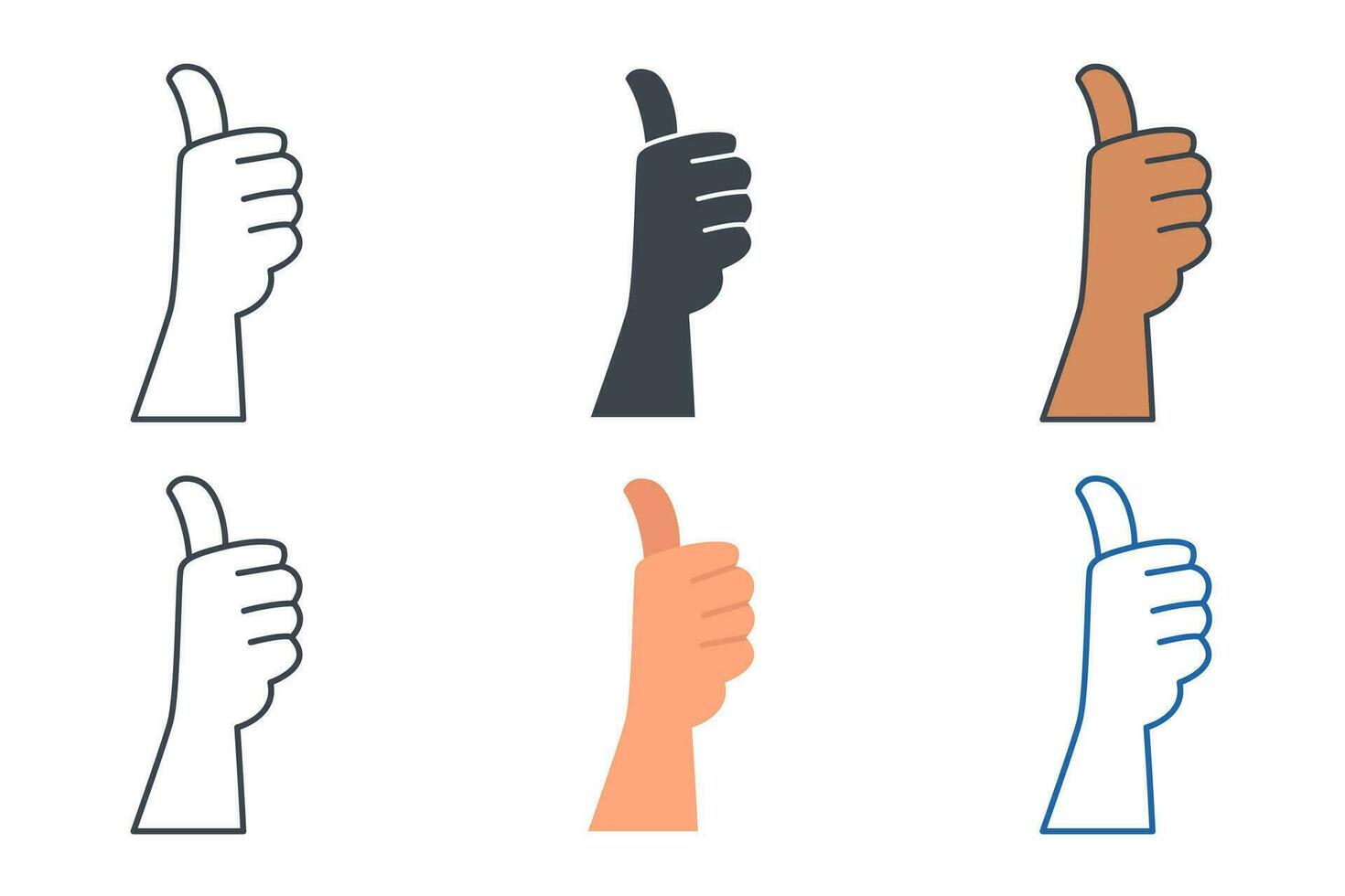 Thumbs Up icon collection with different styles. Like Thumbs Up icon symbol vector illustration isolated on white background