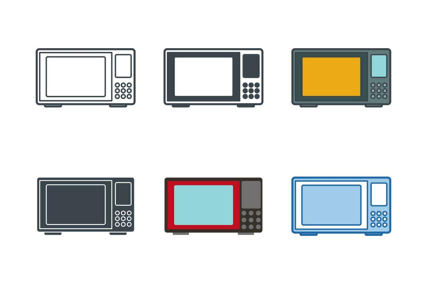 horno microondas icono colección con diferente estilos. microondas horno icono símbolo vector ilustración aislado en blanco antecedentes