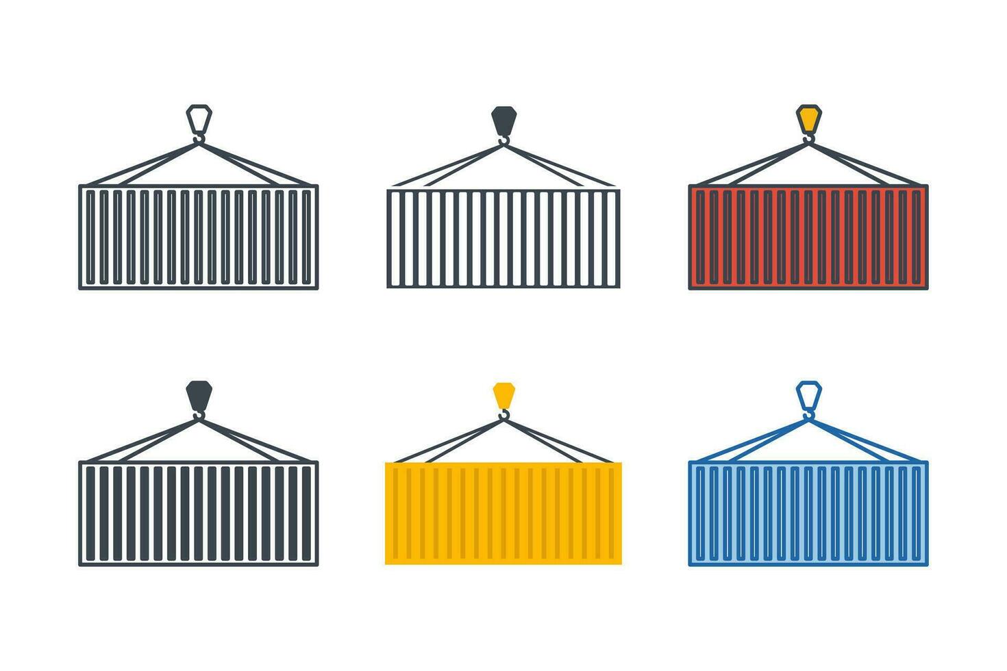 Cargo Container icon collection with different styles. logistic and delivery Cargo Container icon symbol vector illustration isolated on white background