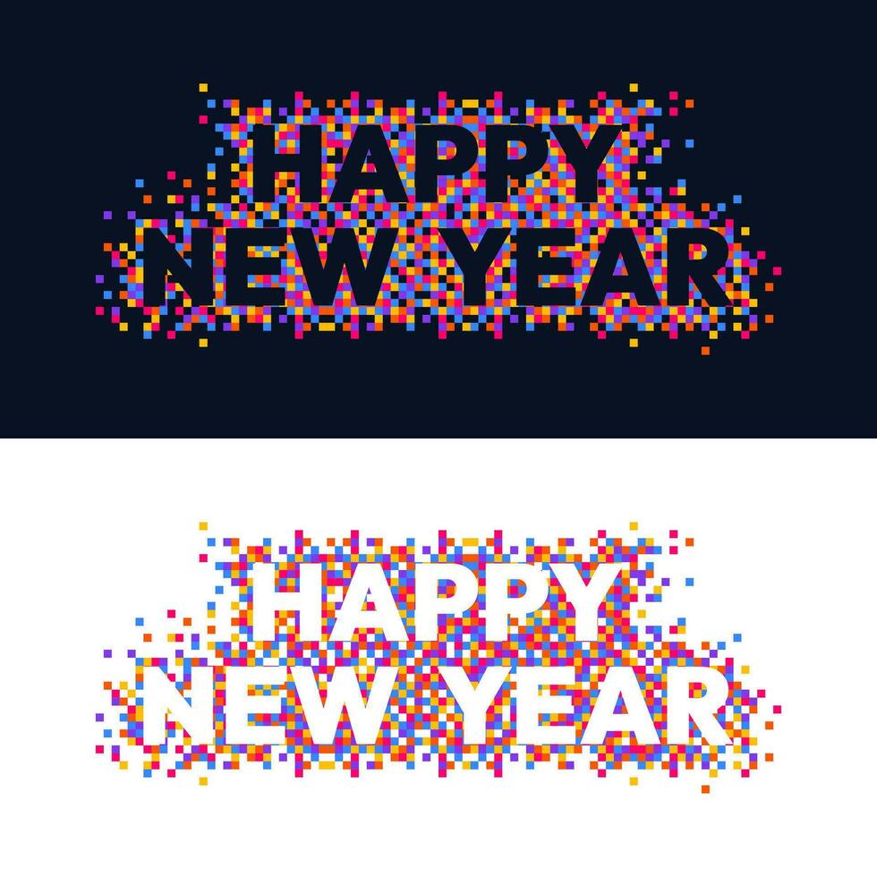 Abstract Geometric Happy New Year Greeting Design vector