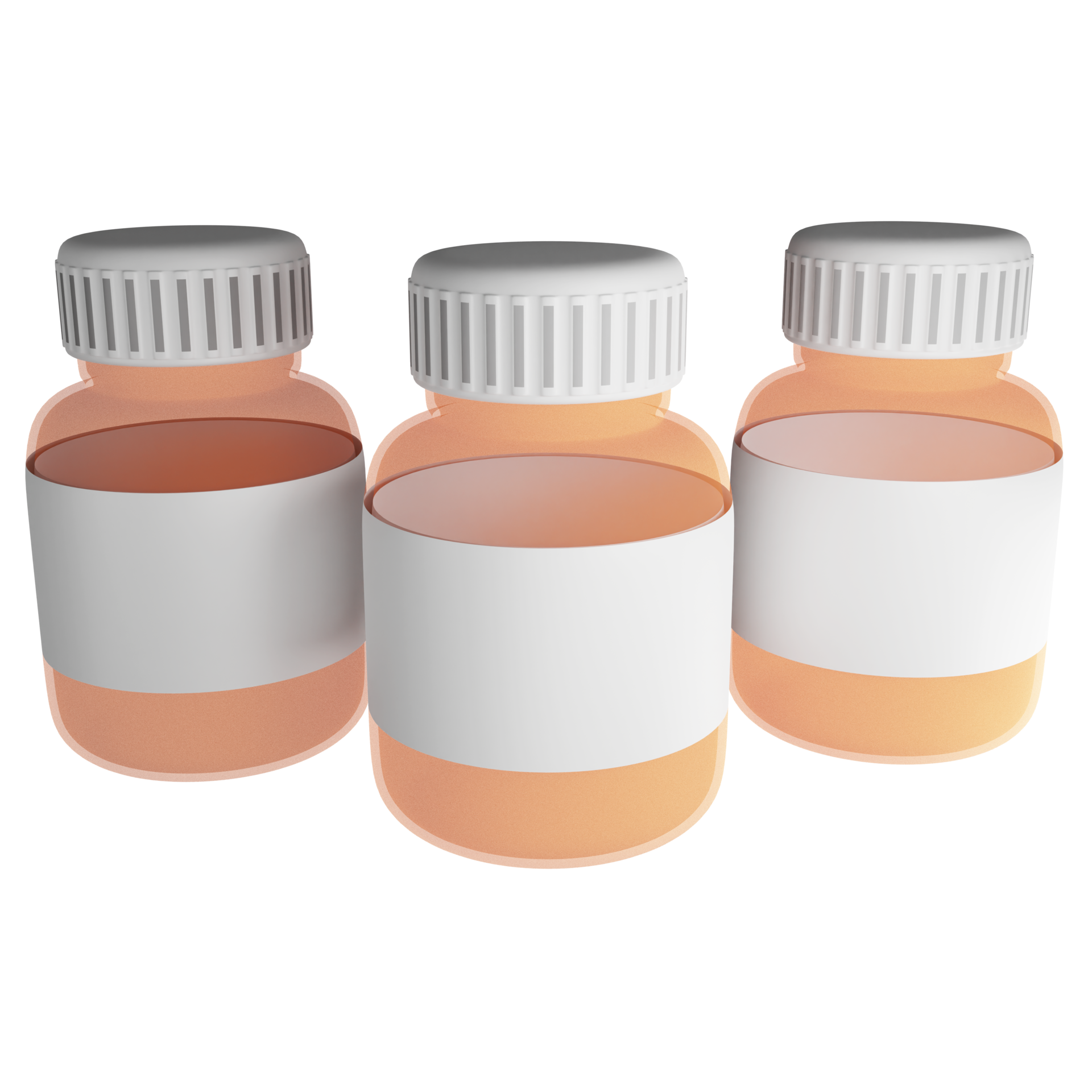 Empty pill bottles clipart flat design icon isolated on transparent