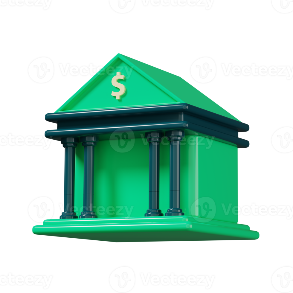 Bank 3d icon with isolated background png