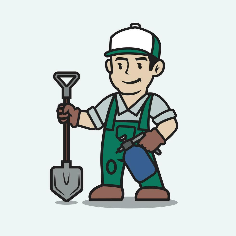 Gardener mascot logo vector