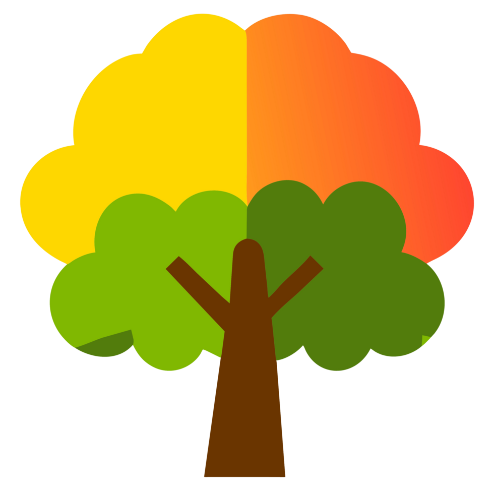 A cartoon tree with a large png