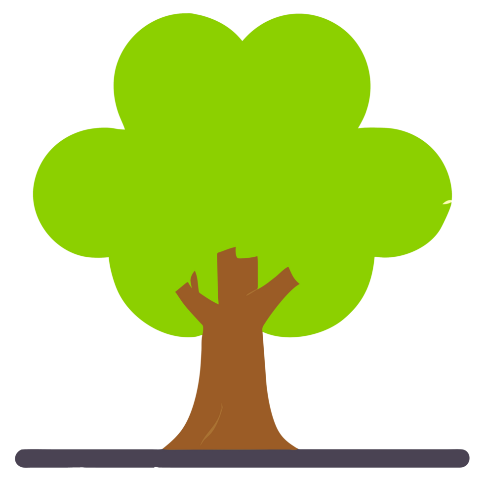 A cartoon tree with a large png