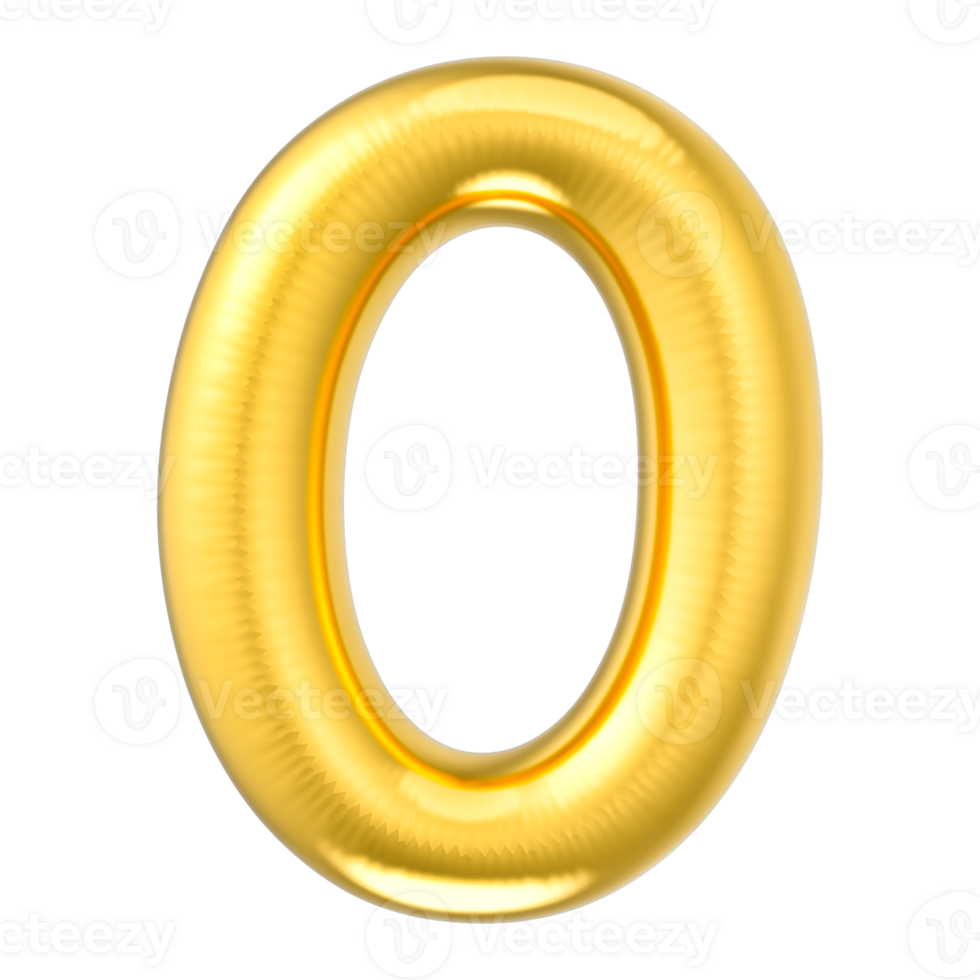 0 Number Party decoration gold balloon png