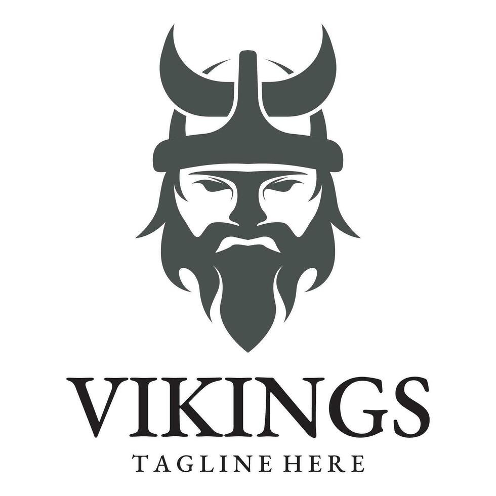 vector ilustración vikingo con casco.