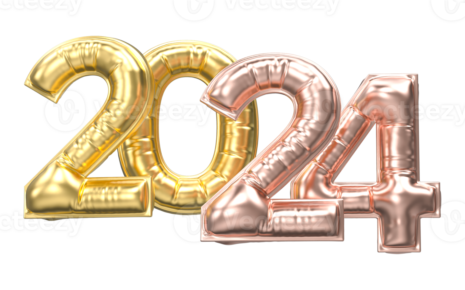 Happy New Year 2024 3D Render 34383497 PNG