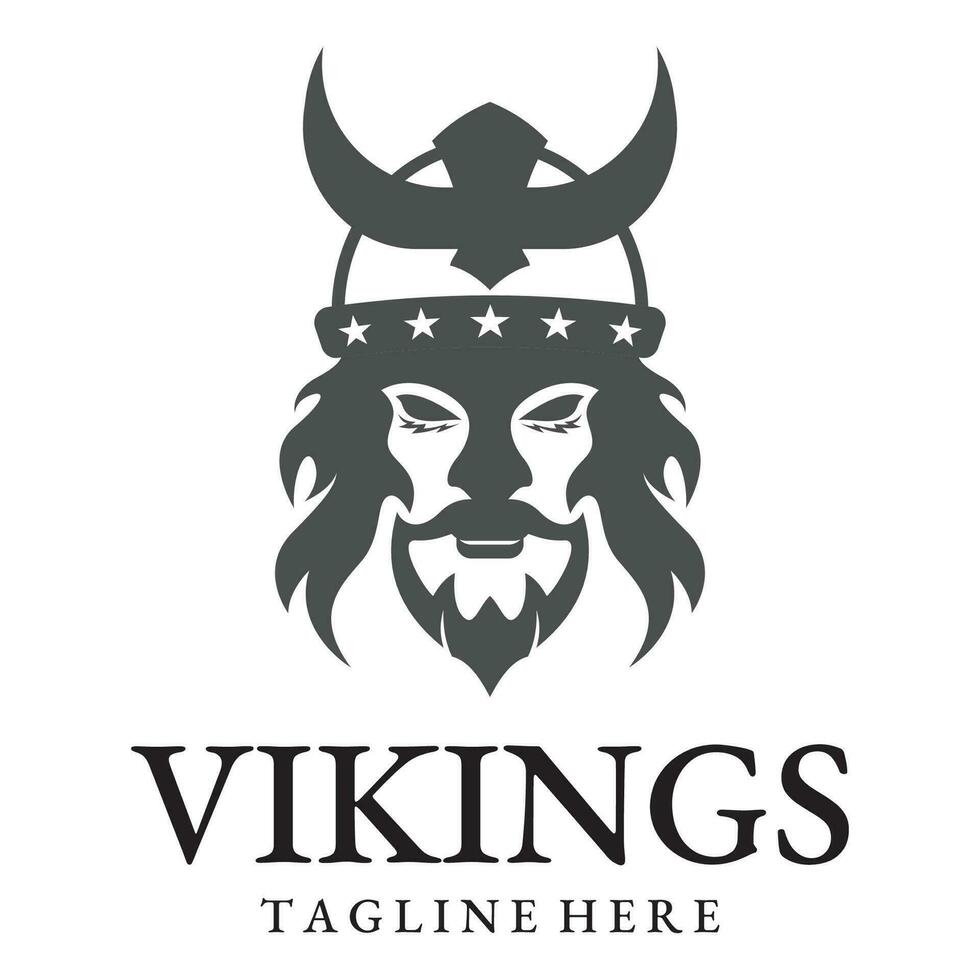 vector ilustración vikingo con casco.