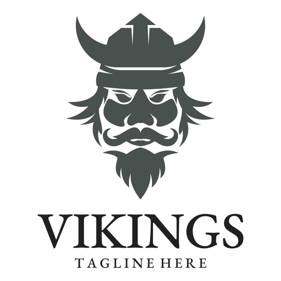 vector ilustración vikingo con casco.