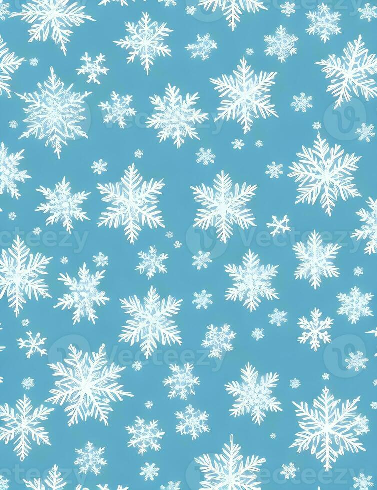 copos de nieve textura en azul foto
