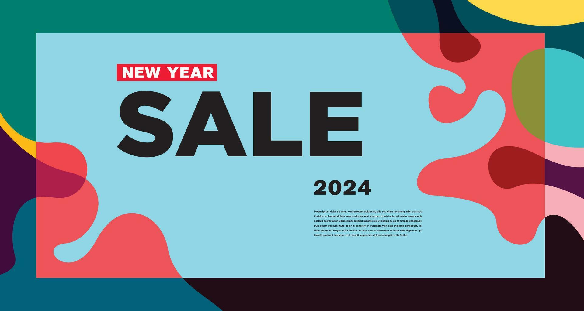 New Year Sale 2025 Colorful Abstract Banner and Greeting Card Design