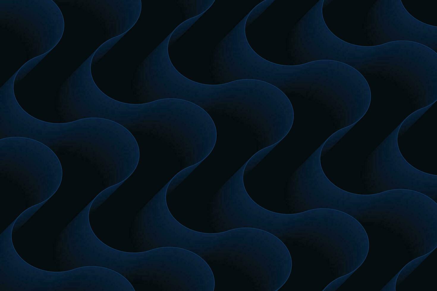 Deep blue wavy design with a smooth, soft twist and dynamic curves, creating an abstract, modern wallpaper with a gradient flow vector
