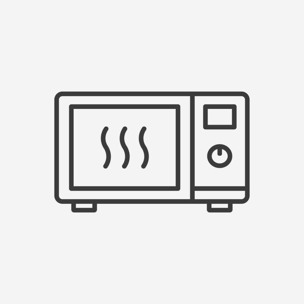 Microwave oven icon vector isolated. Kitchen appliance, cook symbol sign