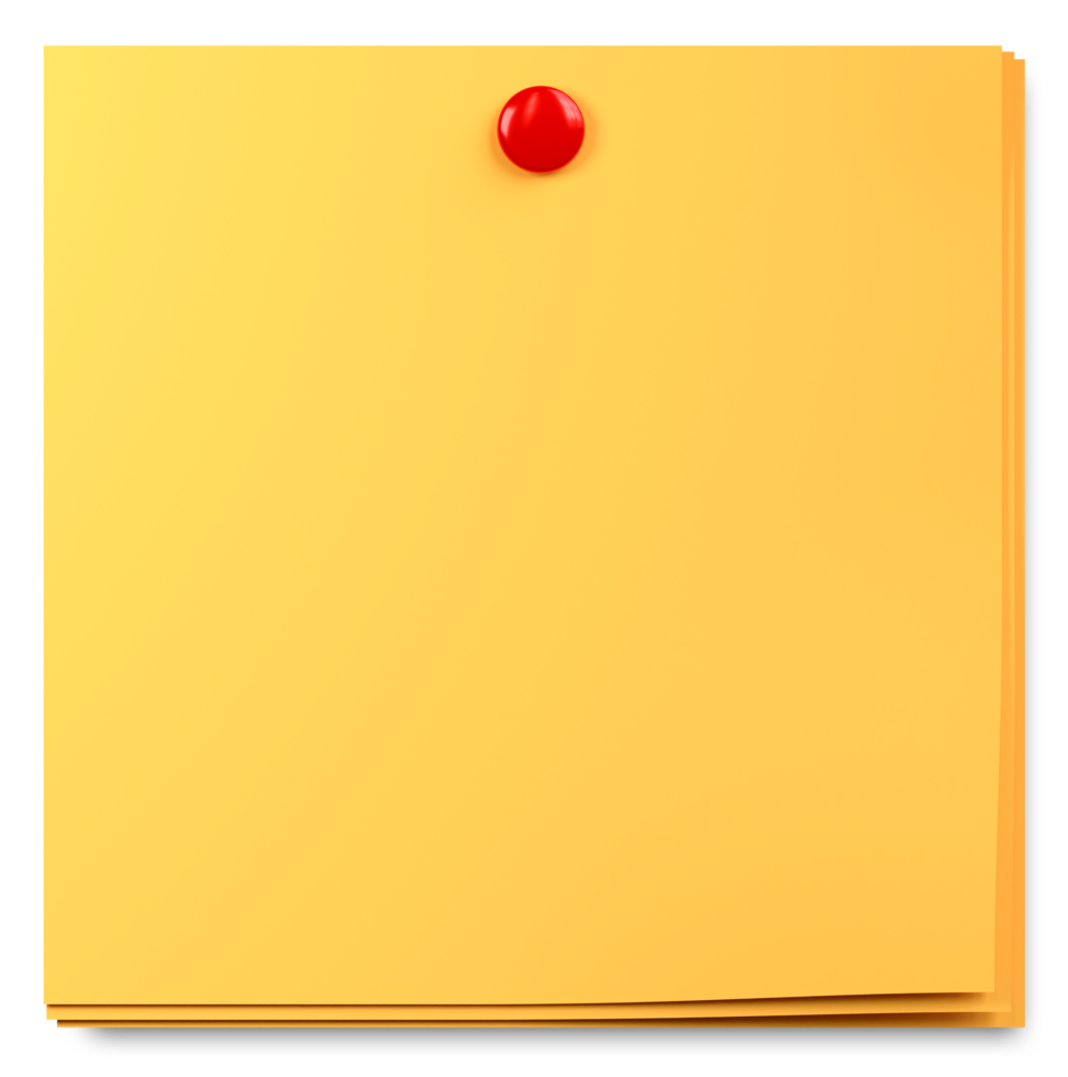 yellow note with red pin png