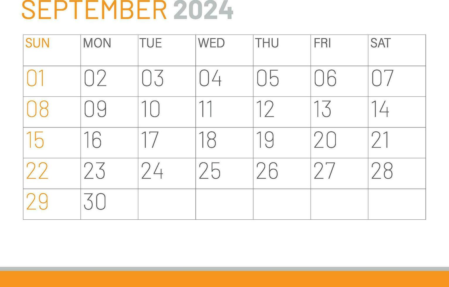 Calendar September 2024, corporate design template vector. Desk calendar 2024 vector